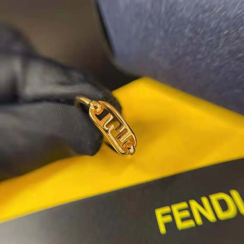 Fendi Thin Ring with Fendi O'Lock Motif for Women Fendi Thin Ring with Fendi O'Lock Motif for Women