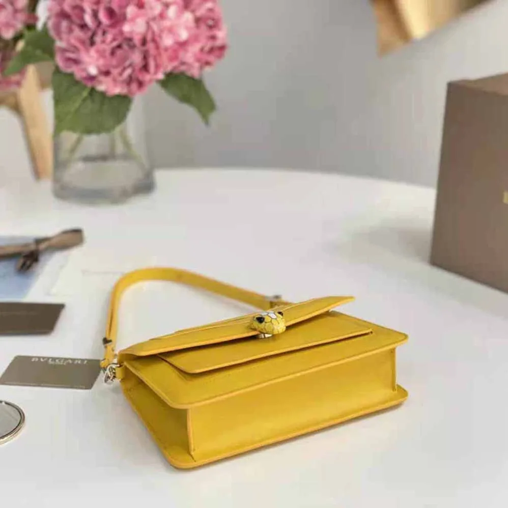 Bvlgari Serpenti Forever East-West Shoulder Bag for Women in Yellow Bvlgari Serpenti Forever East-West Shoulder Bag for Women in Yellow