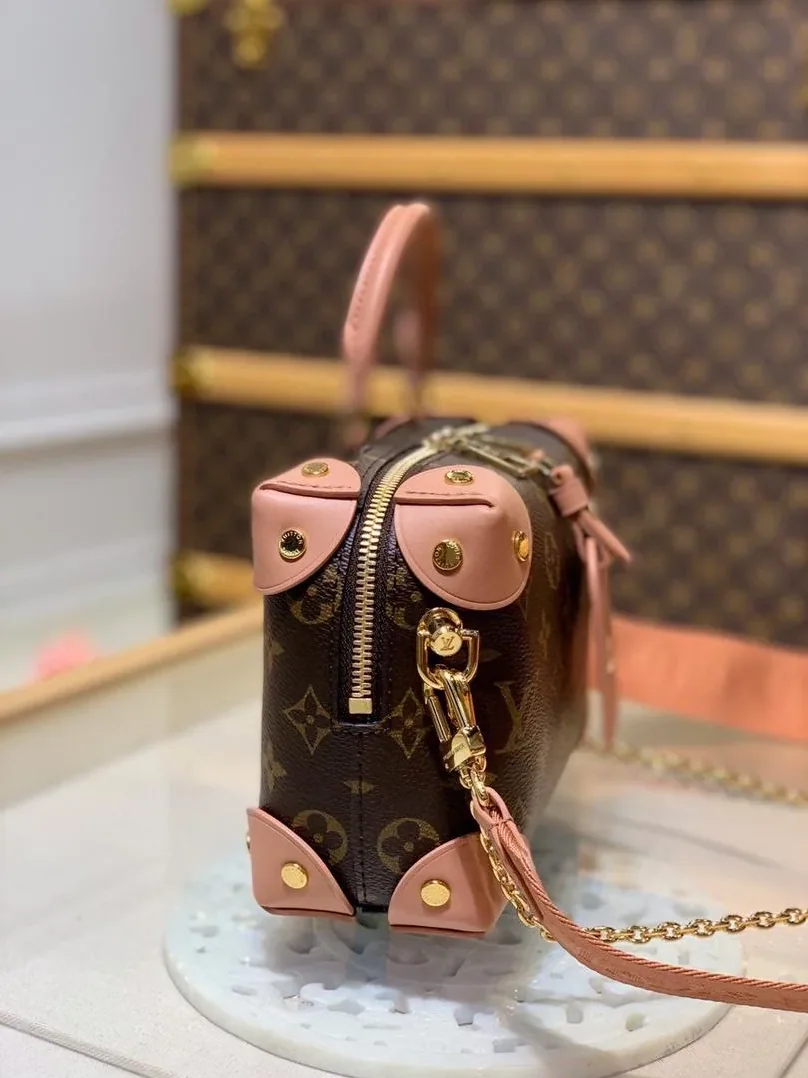 Louis Vuitton Petite Malle Souple Monogram Canvas Pink