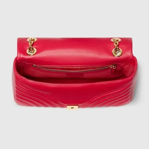 Gucci Marmont Medium Shoulder Bag in Bright Red Gold Hardware Gucci Marmont Medium Shoulder Bag in Bright Red Gold Hardware