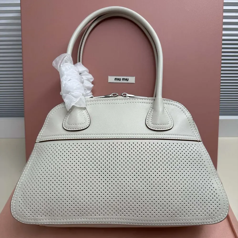 Miu Miu Vivant Leather Bag Chalk White for Women
