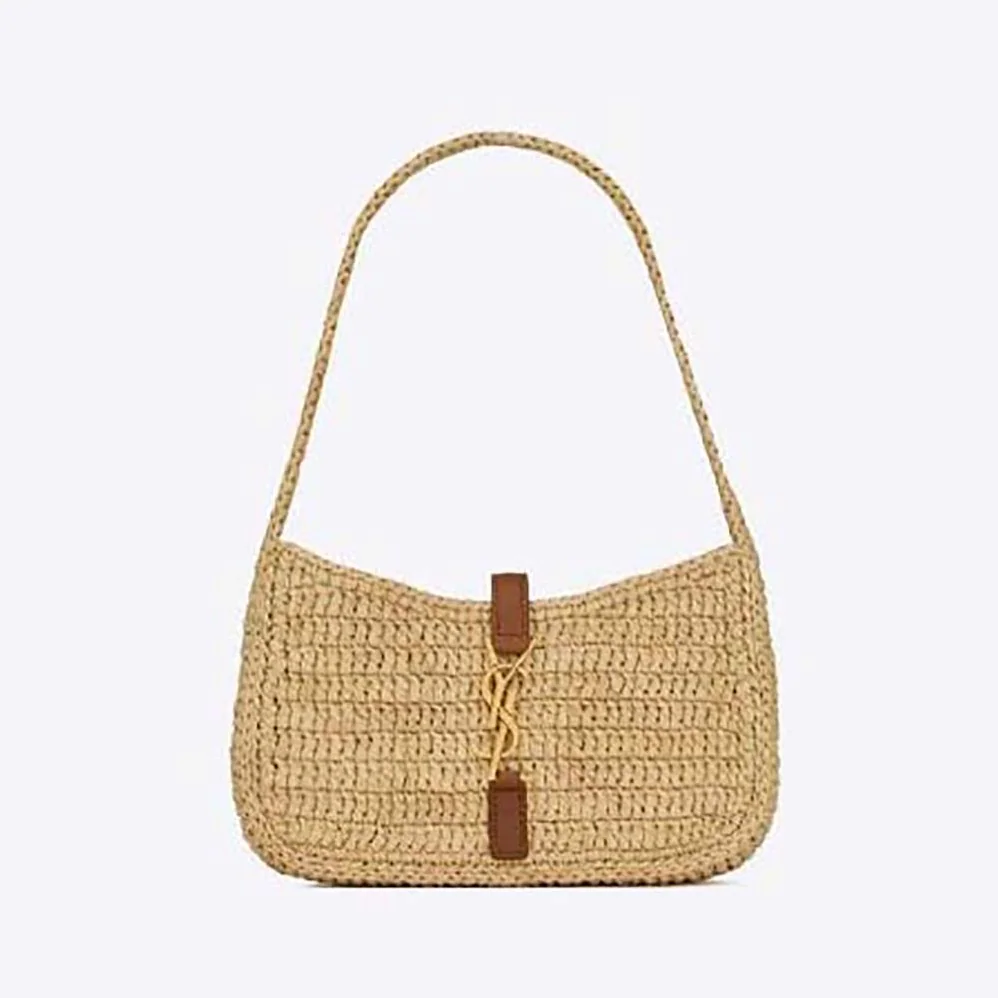 Saint Laurent YSL Le 5 à 7 Mini in Raffia for Women in Natural