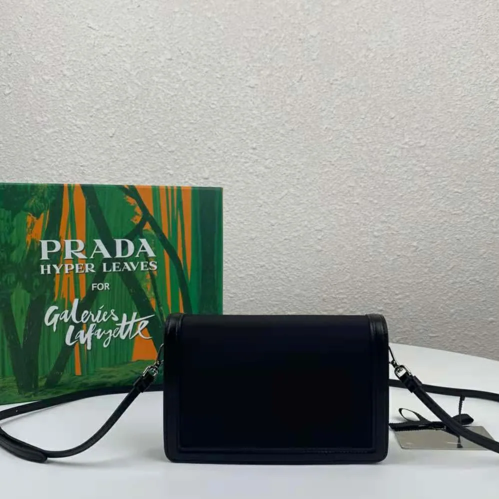 Prada Nylon and Leather Mini-Bag for Women in Black Prada Nylon and Leather Mini-Bag for Women in Black