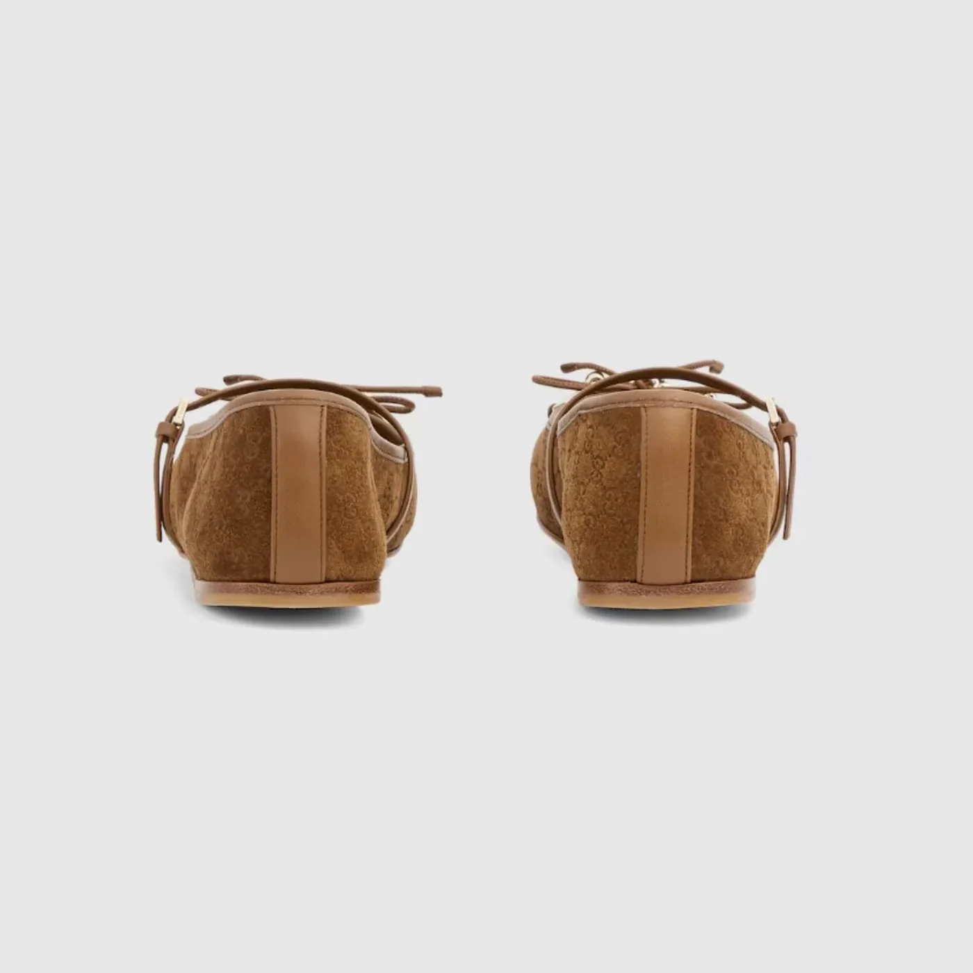 Gucci Horsebit Ballet Flat Light Brown Suede Gold Hardware