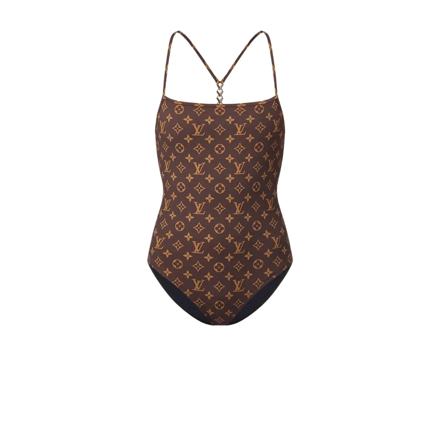 Louis Vuitton Monogram One-Piece Swimsuit Brown 1AC6AG