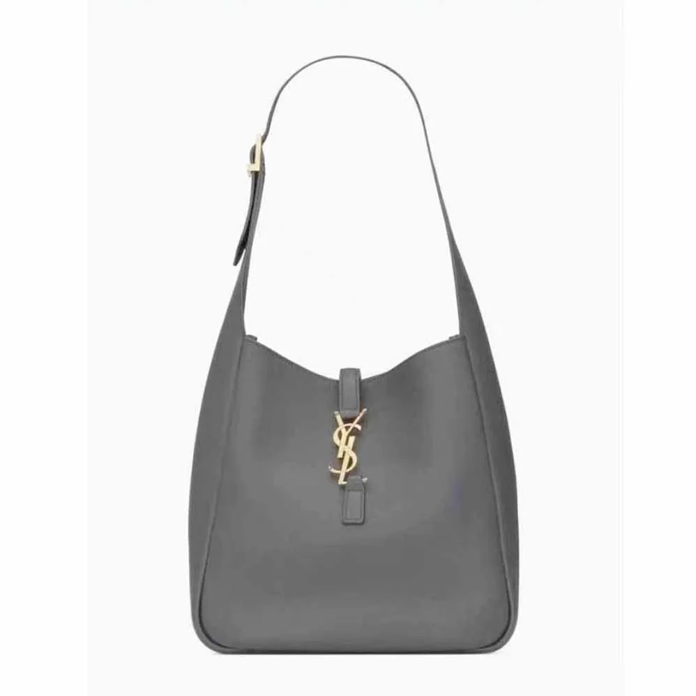 Saint Laurent YSL Le 5 à 7 Soft Small Hobo Bag in Smooth Leather for Women in Gray
