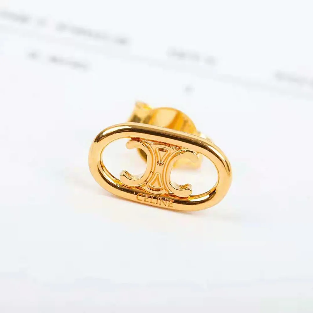 Celine Maillon Triomphe Studs in Brass with Gold Finish for Women