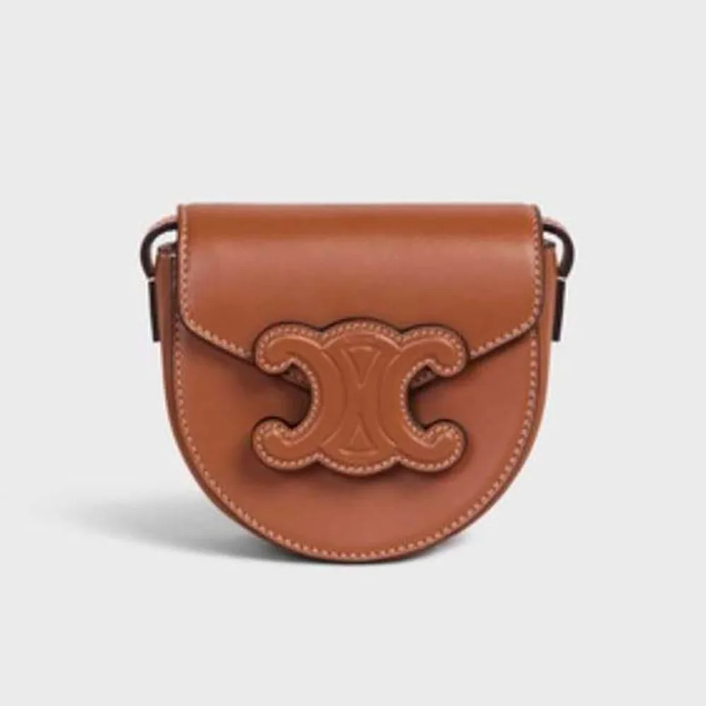 Celine Mini Besace Cuir Triomphe in Smooth Calfskin for Women in Brown Celine Mini Besace Cuir Triomphe in Smooth Calfskin for Women in Brown