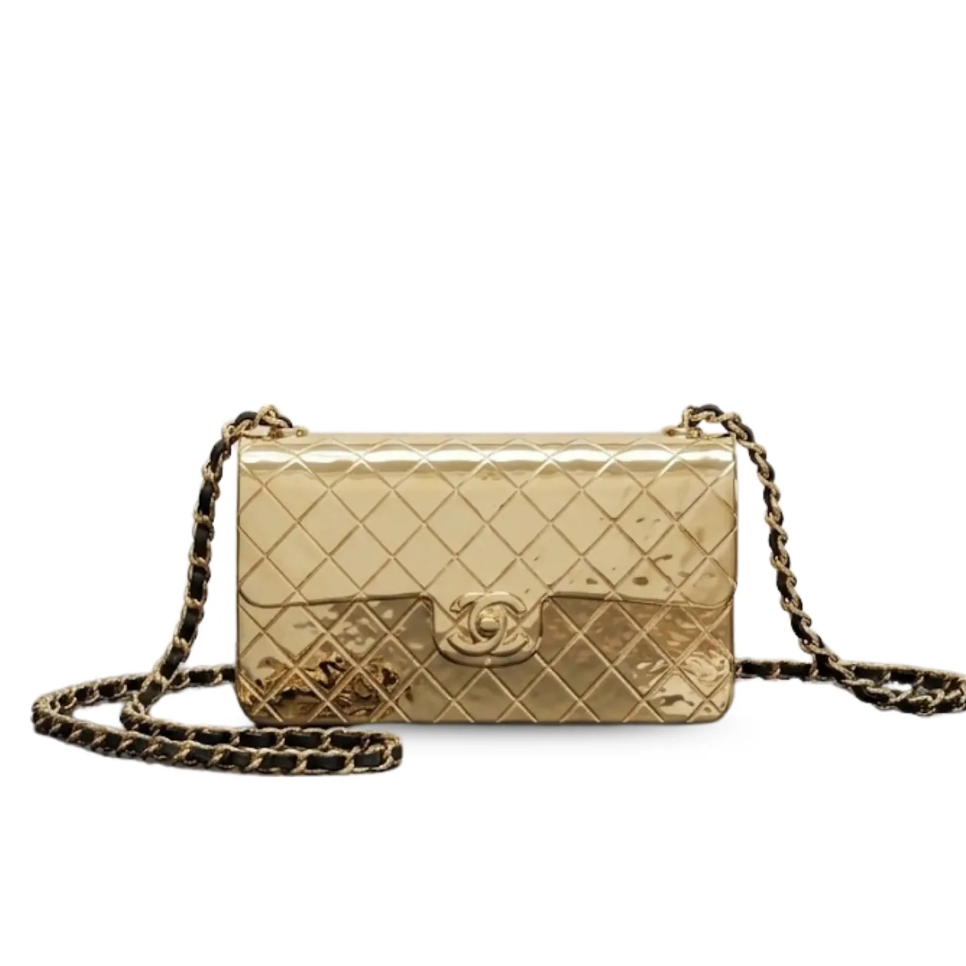 Chanel Evening Flap Bag Small Crossbody in Gold Metalic Gold Hardware Chanel Evening Flap Bag Small Crossbody in Gold Metalic Gold Hardware