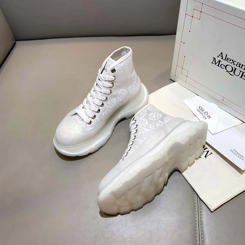 Alexander Mcqueen Tread Slick Boot for Women in White
