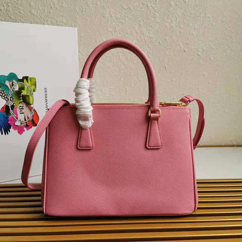 Prada Small Saffiano Leather Prada Galleria Bag for Women in Pink