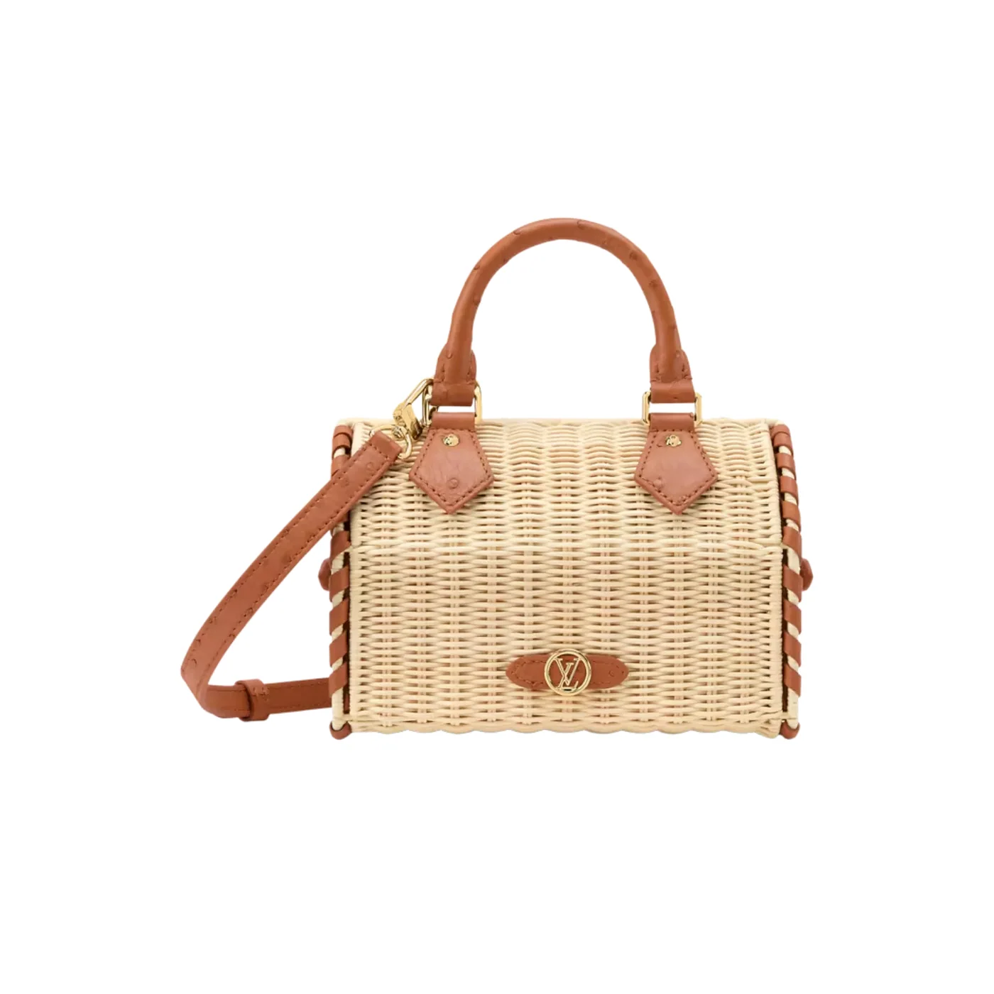 Louis Vuitton Speedy Bandouliere 20 Top Handle Bag in Tan Gold Hardware