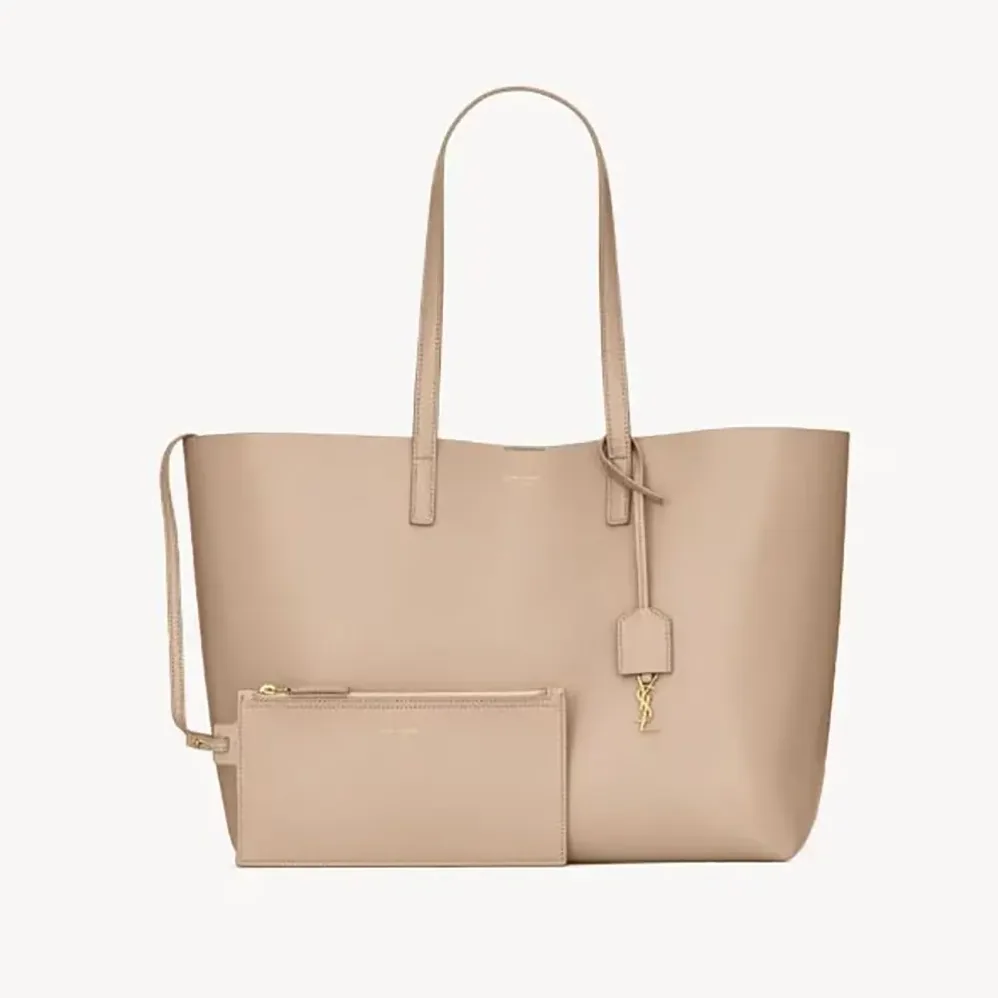 Saint Laurent YSL Shopping Saint Laurent in Leather for Women in Sandy