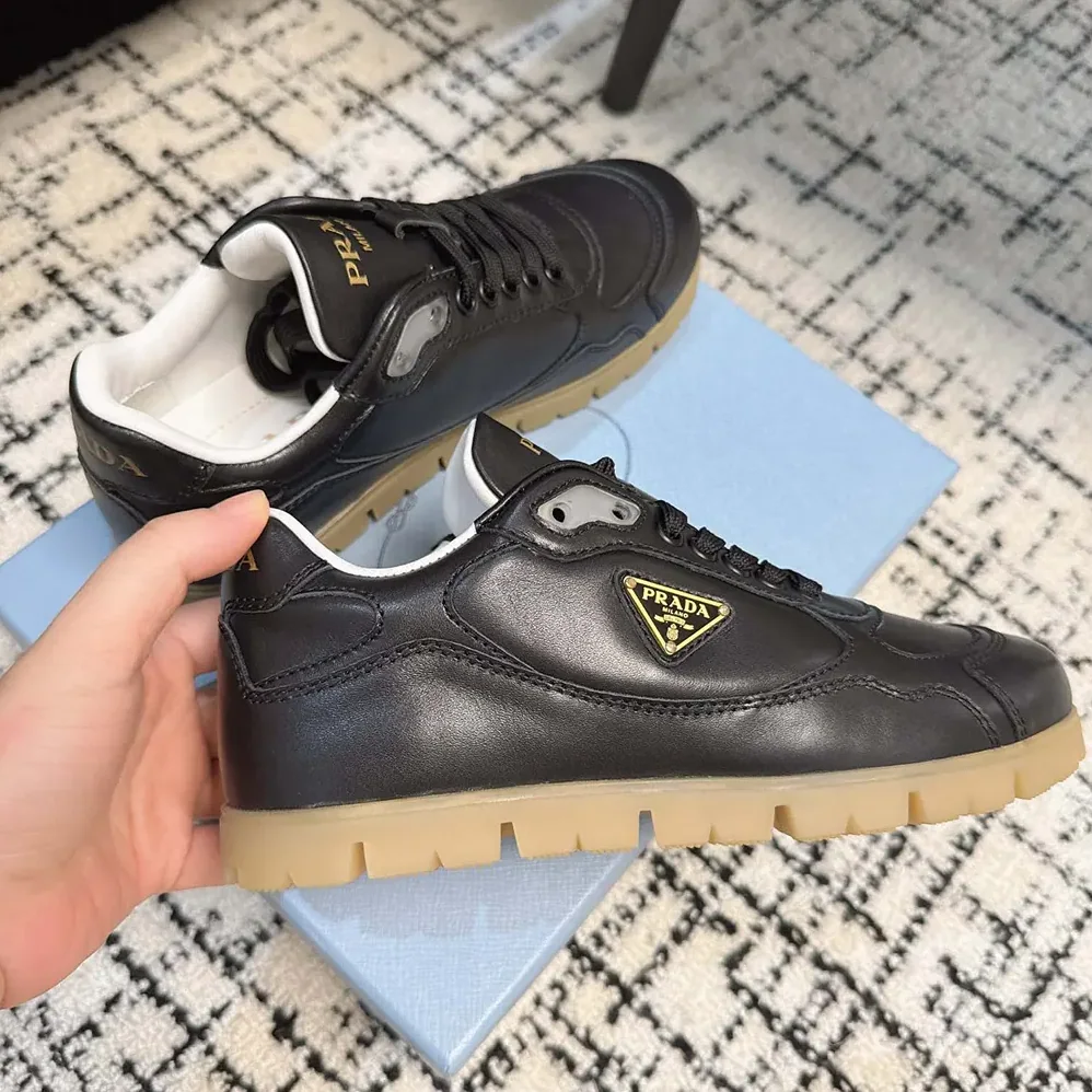 Prada Downtown Nappa Leather Sneakers for Unisex in Black