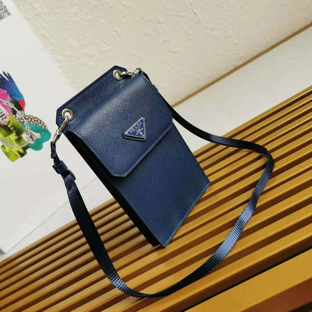 Prada Saffiano Leather Smartphone Case for Men in Navy Prada Saffiano Leather Smartphone Case for Men in Navy