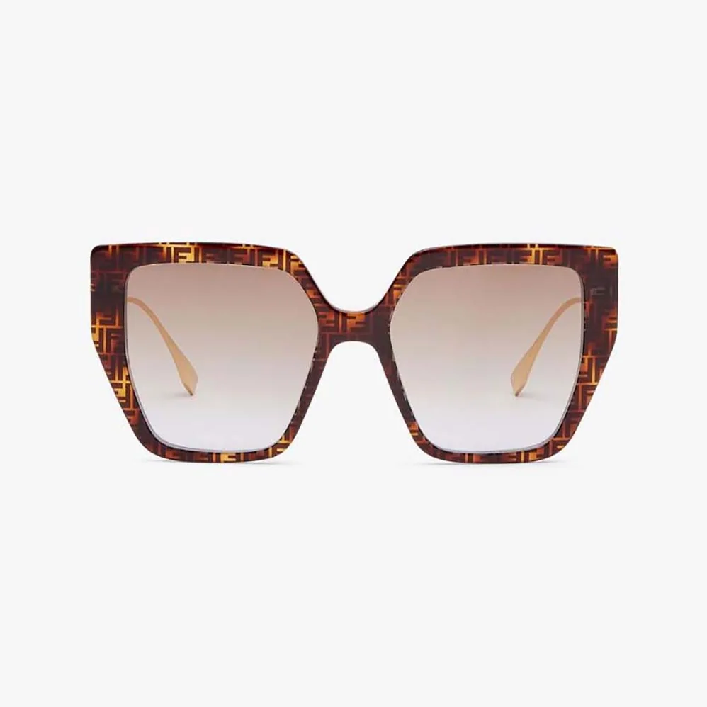 Fendi Baguette FF Havana Acetate and Metal Sunglasses for Unisex Fendi Baguette FF Havana Acetate and Metal Sunglasses for Unisex