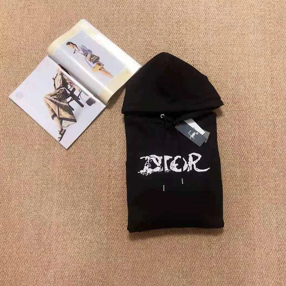 Dior Peter Doig Hooded Sweatshirt Black Cotton Fleece for Men