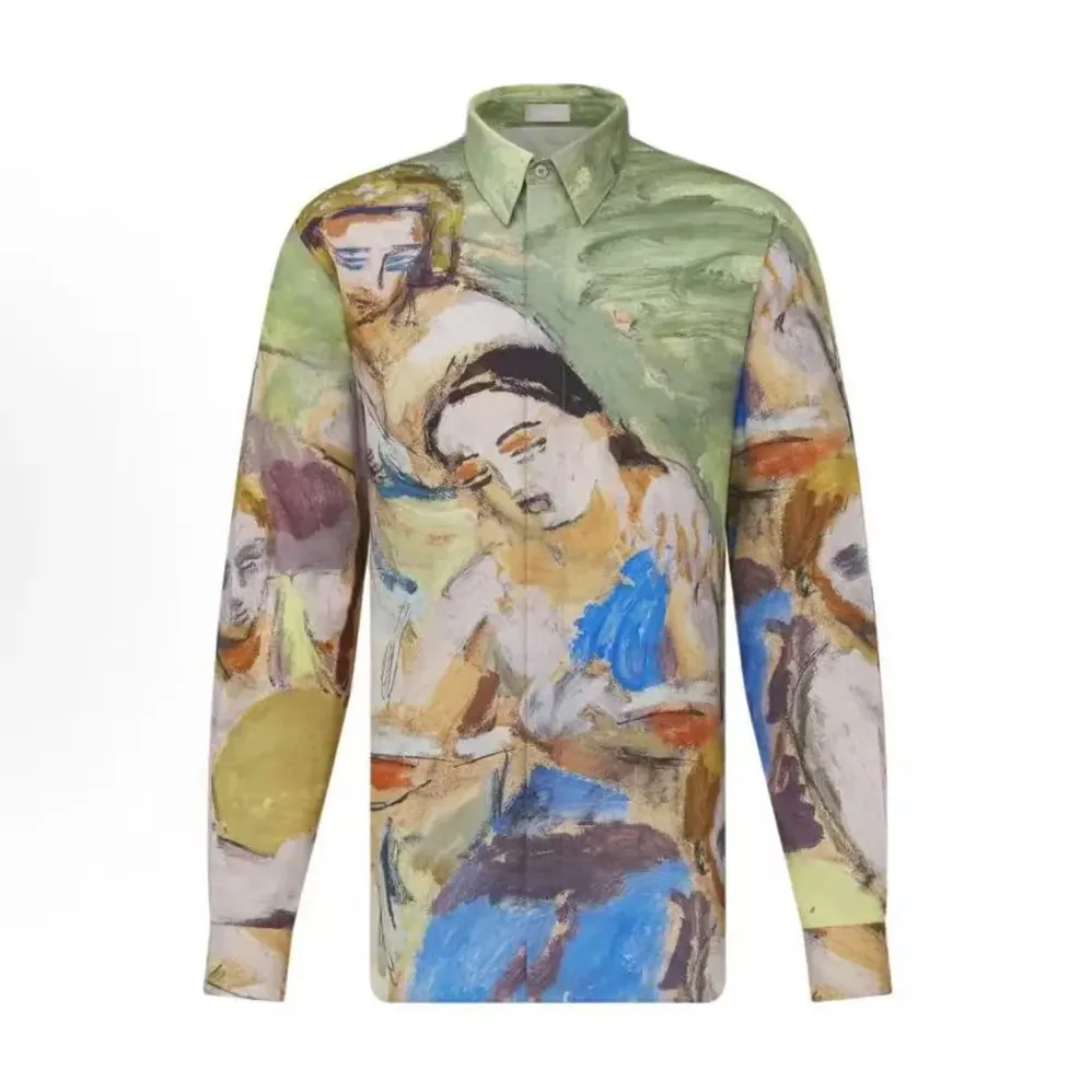 Dior Duncan Grant and Charleston Shirt Multicolor Cotton and Silk Poplin for Men