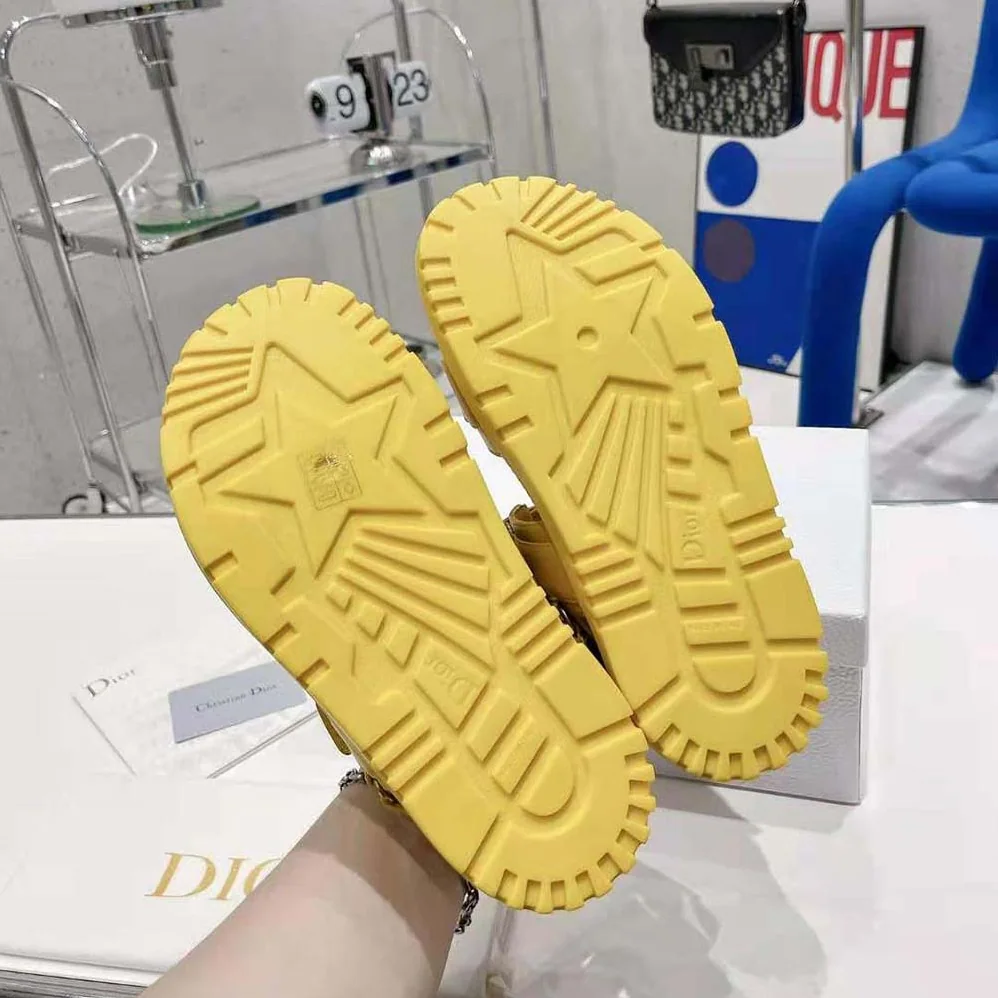 Dior Dioract Sandal Mustard Yellow Lambskin for Women Dior Dioract Sandal Mustard Yellow Lambskin for Women
