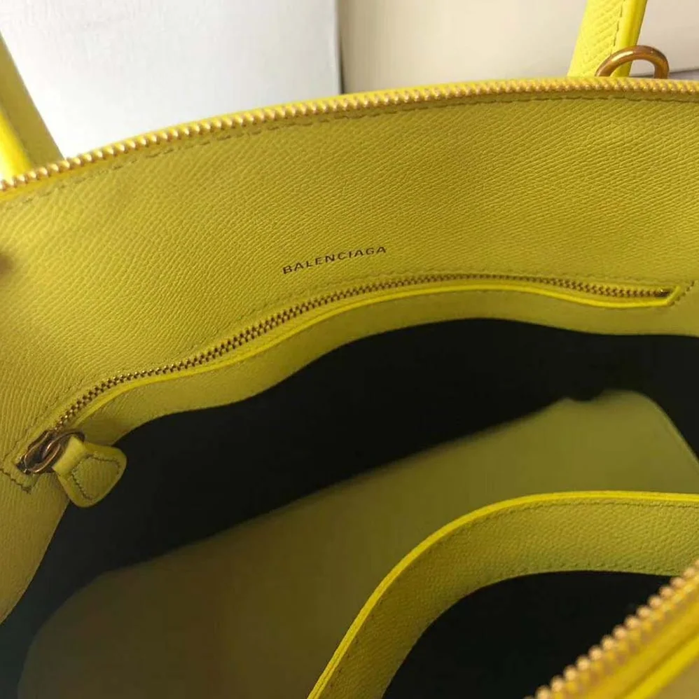 Balenciaga Ville Top Handle XXS Small Graffiti Calfskin for Women in Yellow
