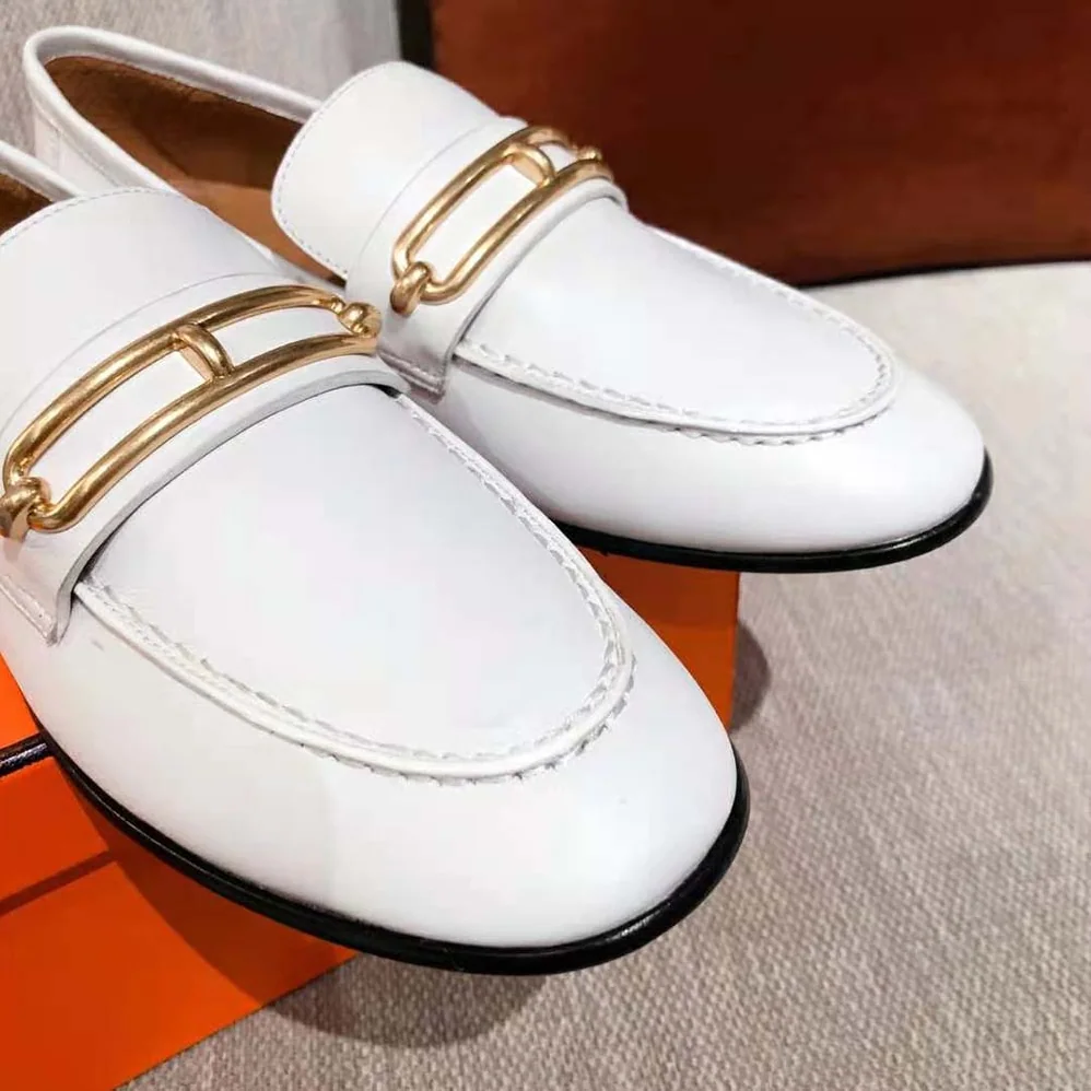 Hermes Colette Loafer in Calfskin Leather for Women in White Hermes Colette Loafer in Calfskin Leather for Women in White