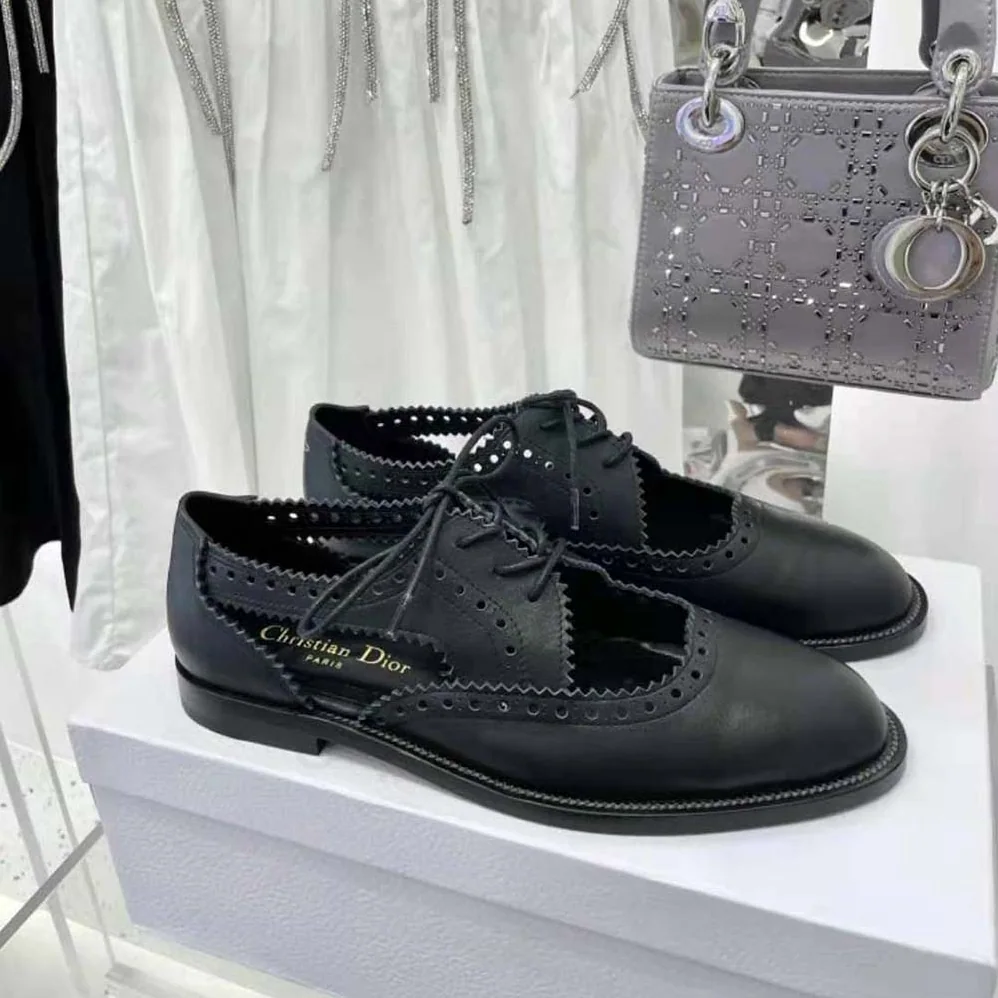 Dior Teddy-d Derby Black Perforated Calfskin for Women