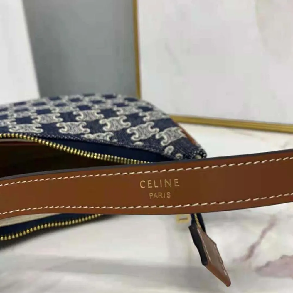 Celine Ava Bag in Textile with Triomphe Embroidery for Women