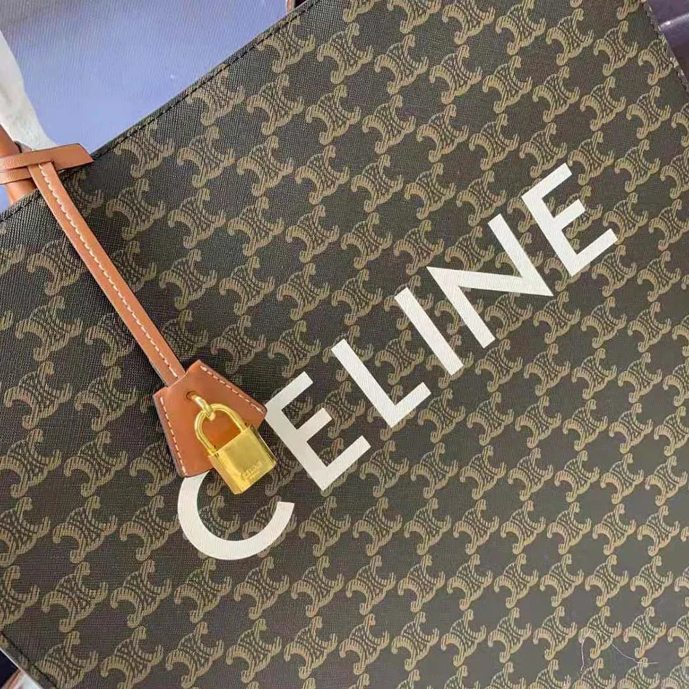 Celine Vertical Cabas in Triomphe Canvas for Women