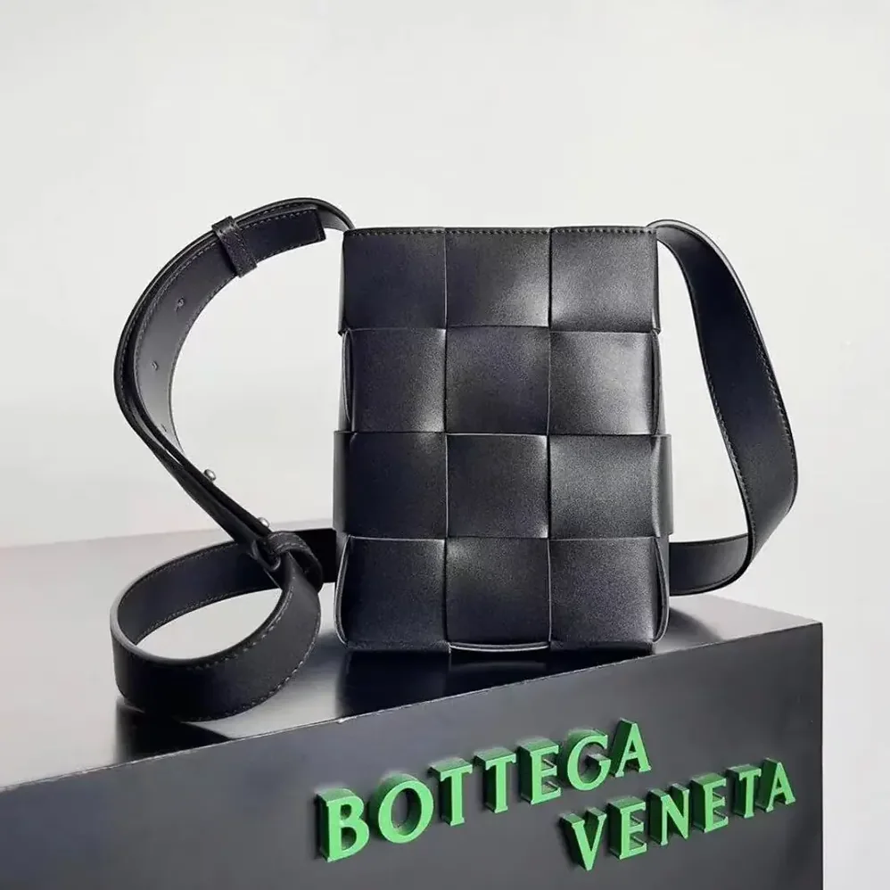 Bottega Veneta Mini Cassette Cross-Body Bag for Unisex in Black