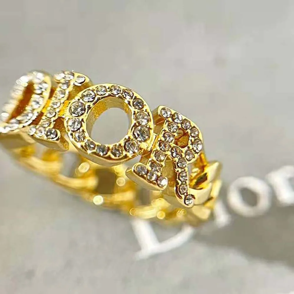 Dior Dio(r)evolution Ring Gold-Finish Metal and White Crystals for Women