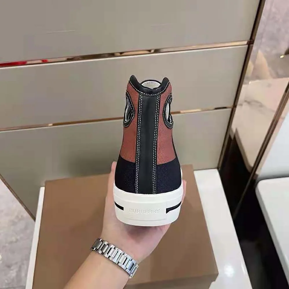 Burberry Porthole Detail Check Print Leather High for Men in top Sneakers Burberry Porthole Detail Check Print Leather High for Men in top Sneakers