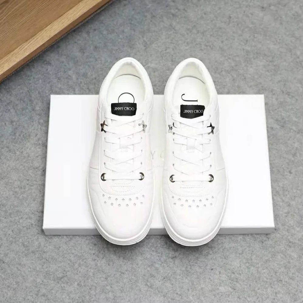 Jimmy Choo Hawaii/M White Calf Leather Lace for Men in Up Trainers
