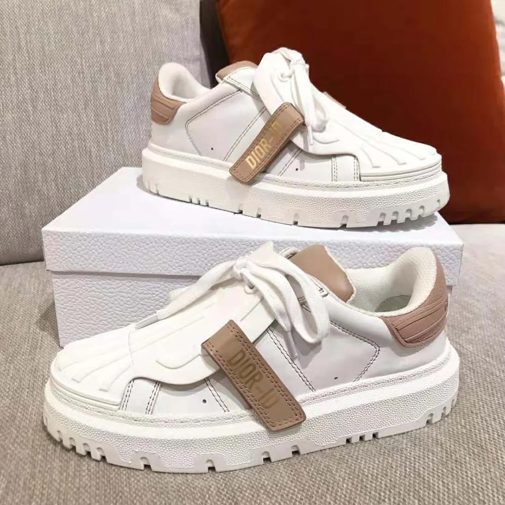 Dior Dior-id Sneaker White and Nude Calfskin and Rubber for Women Dior Dior-id Sneaker White and Nude Calfskin and Rubber for Women
