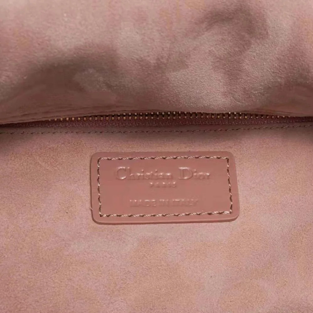 Dior Small Lady Dior my Abcdior Bag Rose Des Vents Cannage Calfskin with Diamond Motif for Women