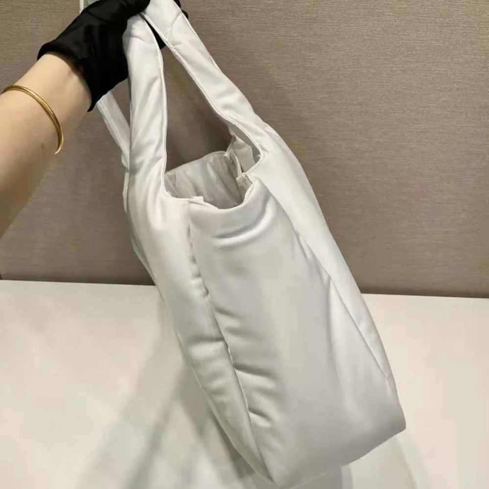 Prada Large Padded Re-Nylon Tote Bag for Women in White Prada Large Padded Re-Nylon Tote Bag for Women in White