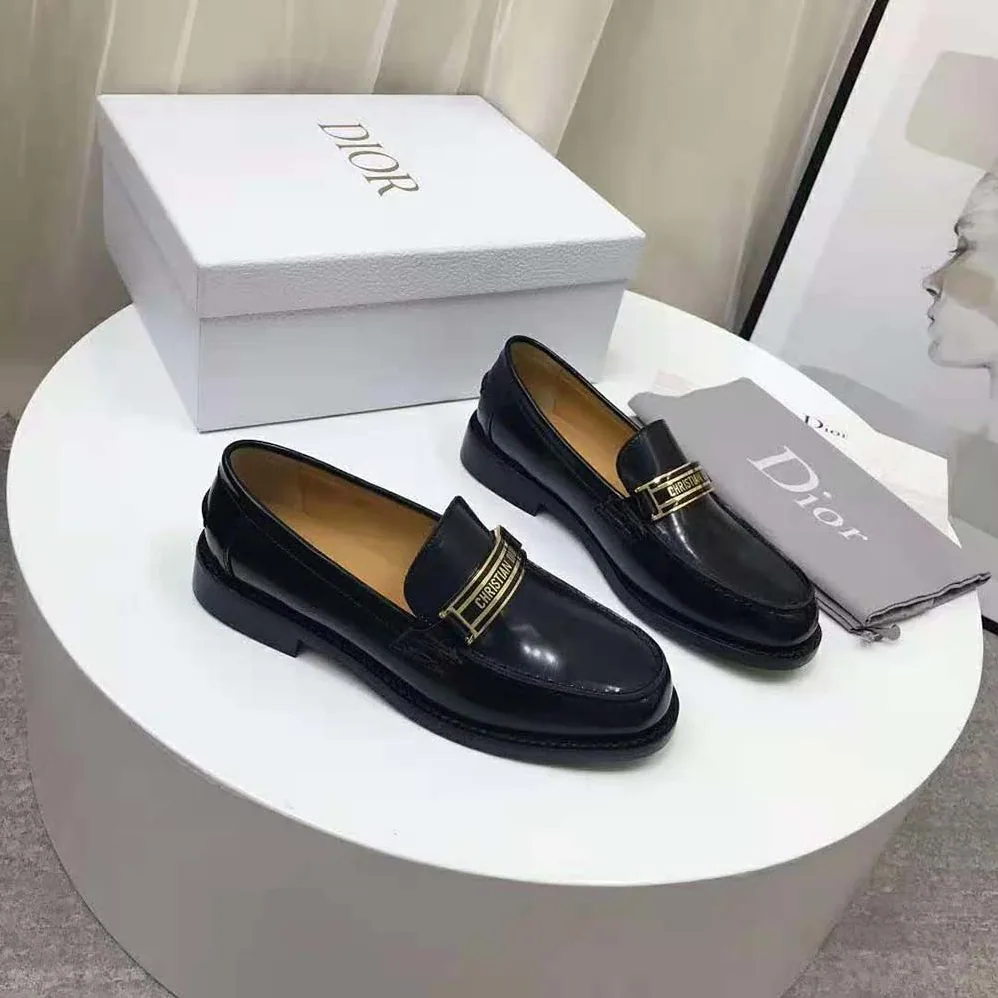 Dior Dior Code Loafer Black Glazed Calfskin for Women