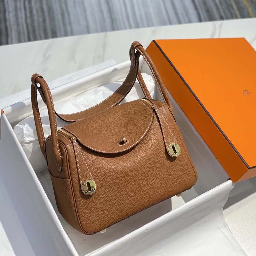 Hermes Lindy 26 in Clemence Leather for Women in Brown Hermes Lindy 26 in Clemence Leather for Women in Brown