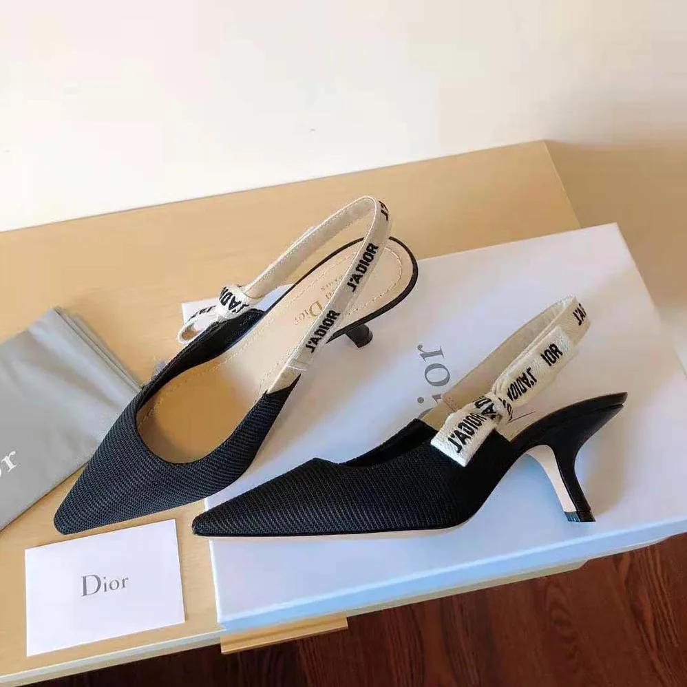 Dior J Adior Slingback Pump Black Technical Fabric for Women Dior J Adior Slingback Pump Black Technical Fabric for Women
