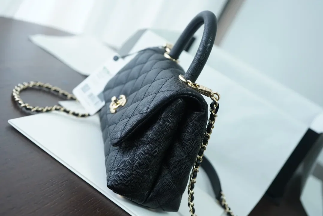 Chanel Classic Mini Flap Coco bag Top Handle Black / Chanel Classic Mini Flap Coco bag Top Handle Black /
