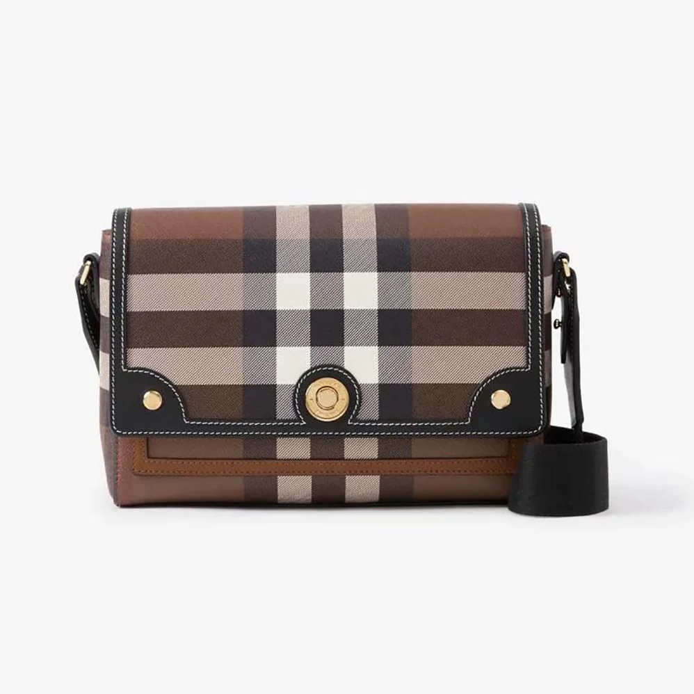 Burberry Note Bag with Logo-engraved Studs for Women in Brown