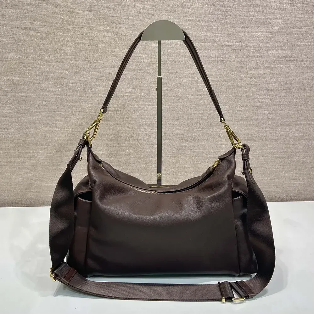 Prada Explore Large Nappa Leather Bag for Women in Dark Brown