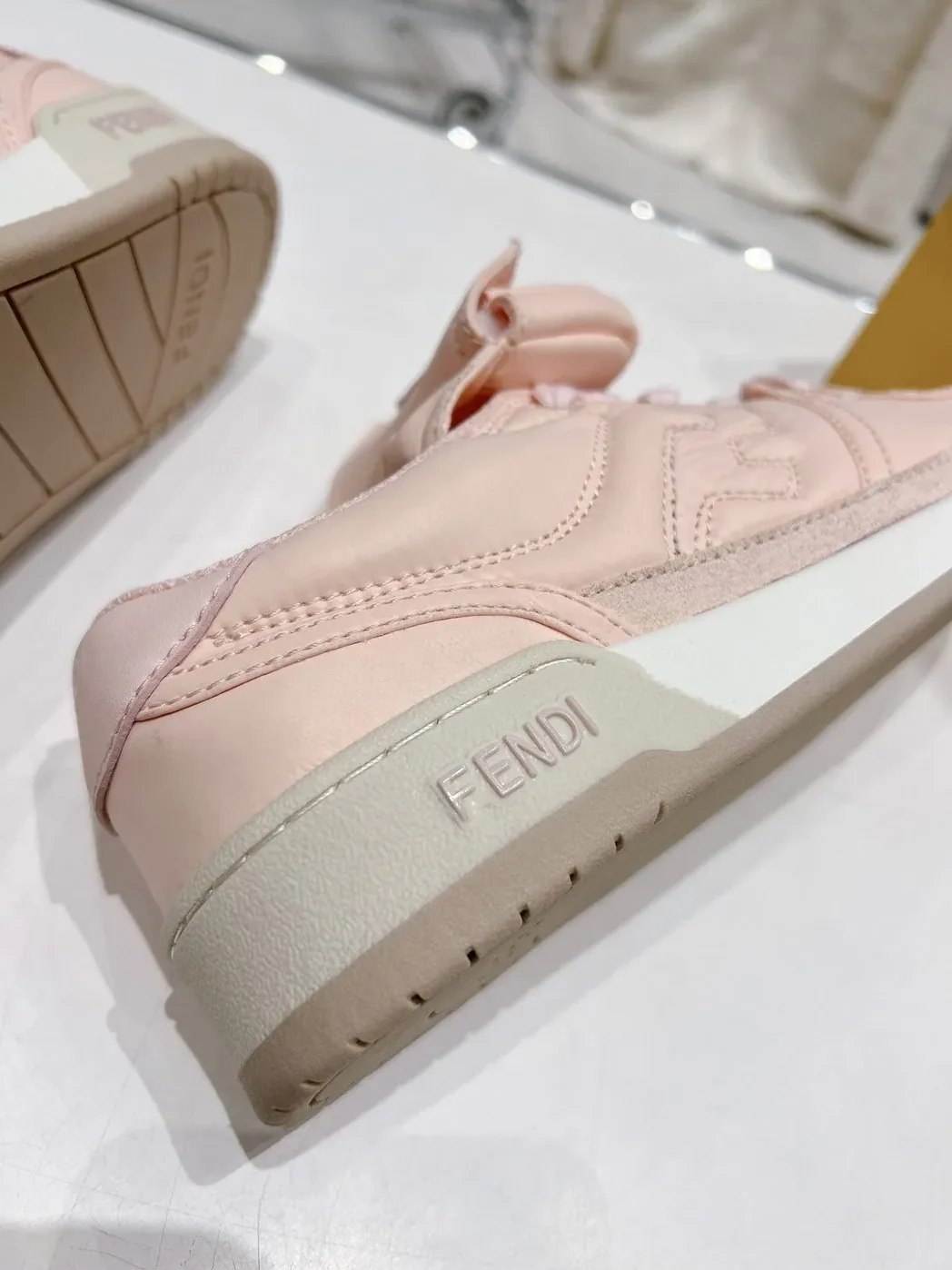 FD Fendi Match Lace-Up Low in Top Sneakers Pink FD Fendi Match Lace-Up Low in Top Sneakers Pink