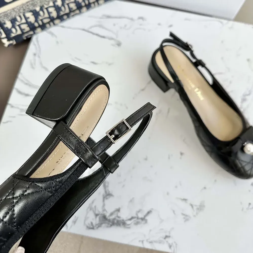 Dior Ballet Slingback Pump Black Quilted Cannage Calfskin for Women