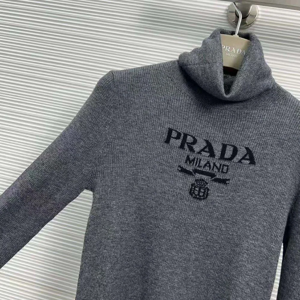 Prada Superfine Wool Turtleneck Sweater for Women in Black