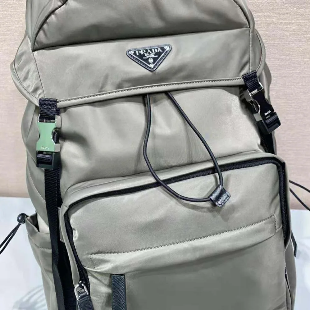 Prada Re-Nylon and Saffiano Leather Backpack for Men in Silver Prada Re-Nylon and Saffiano Leather Backpack for Men in Silver