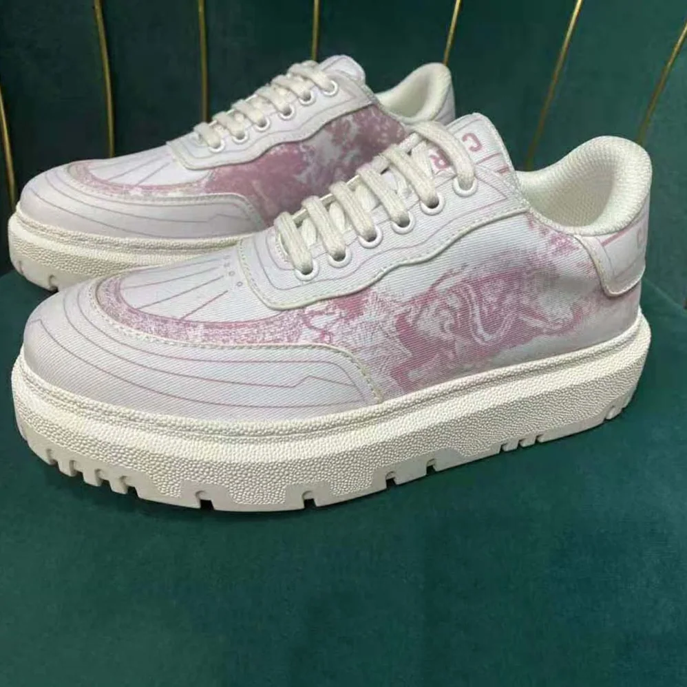 Dior Addict Sneaker Raspberry Toile de Jouy Technical Fabric for Women