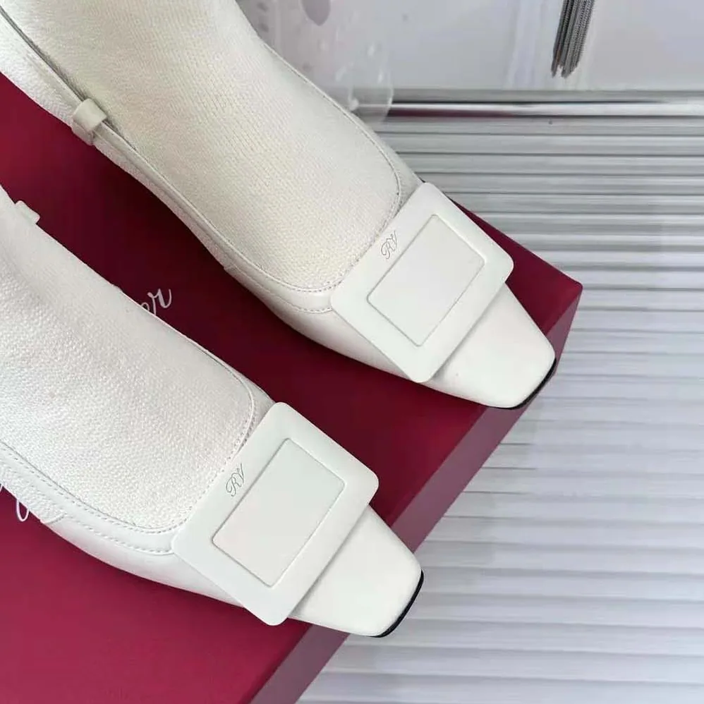 Roger Vivier Belle Vivier Sock Lacquered Buckle Ankle Boots in Patent Leather for Women in White Roger Vivier Belle Vivier Sock Lacquered Buckle Ankle Boots in Patent Leather for Women in White