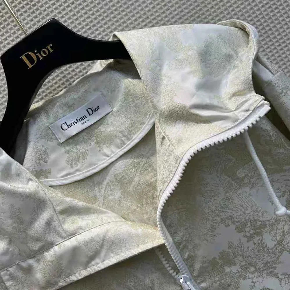 Dior D-Way windbreaker Gold for Women in Tone Technical Taffeta Jacquard