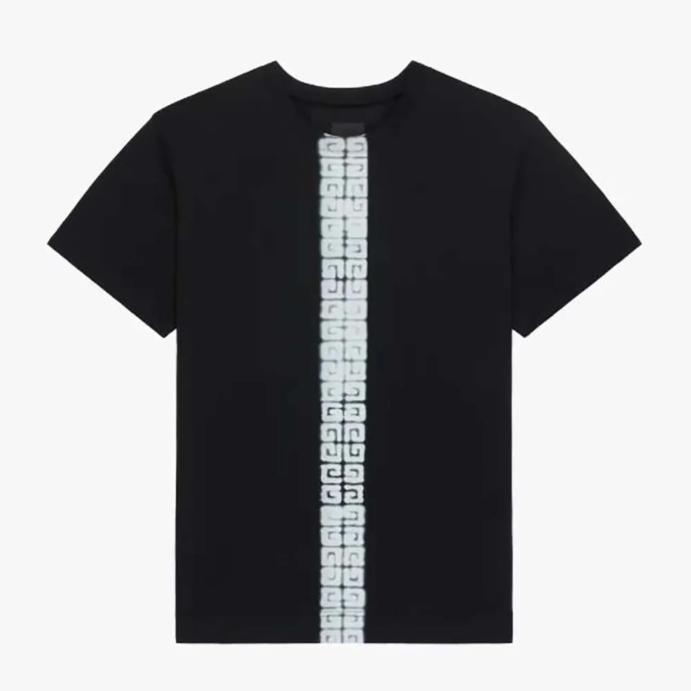 Givenchy T-shirt with Tag Effect 4G Webbing for Men in Black