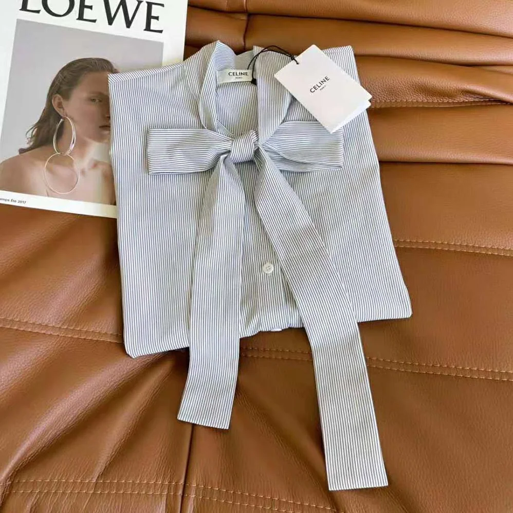 Celine Lavalliere Blouse in Silk Poplin for Women